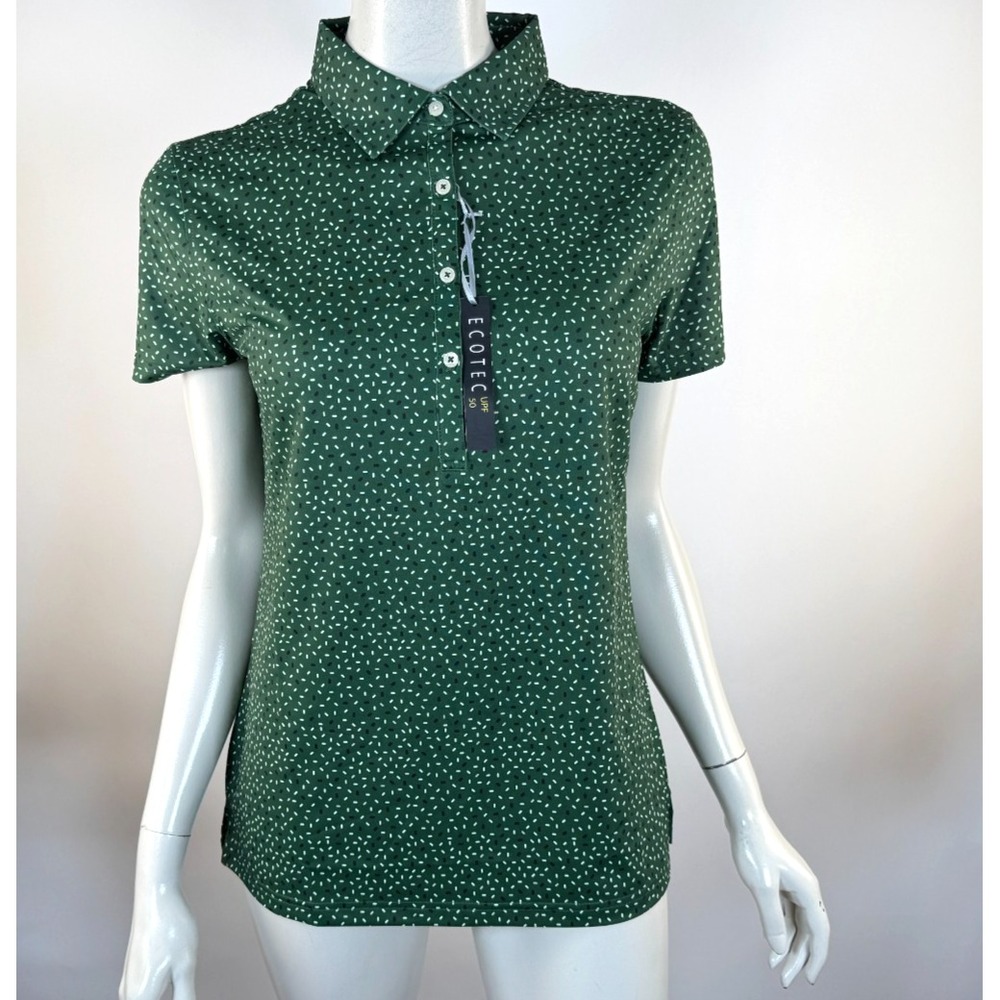 Ecotec UPF 50+ Golf Performance Polo Shirt Women M NWT Short Sleeve Stretch